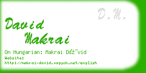 david makrai business card